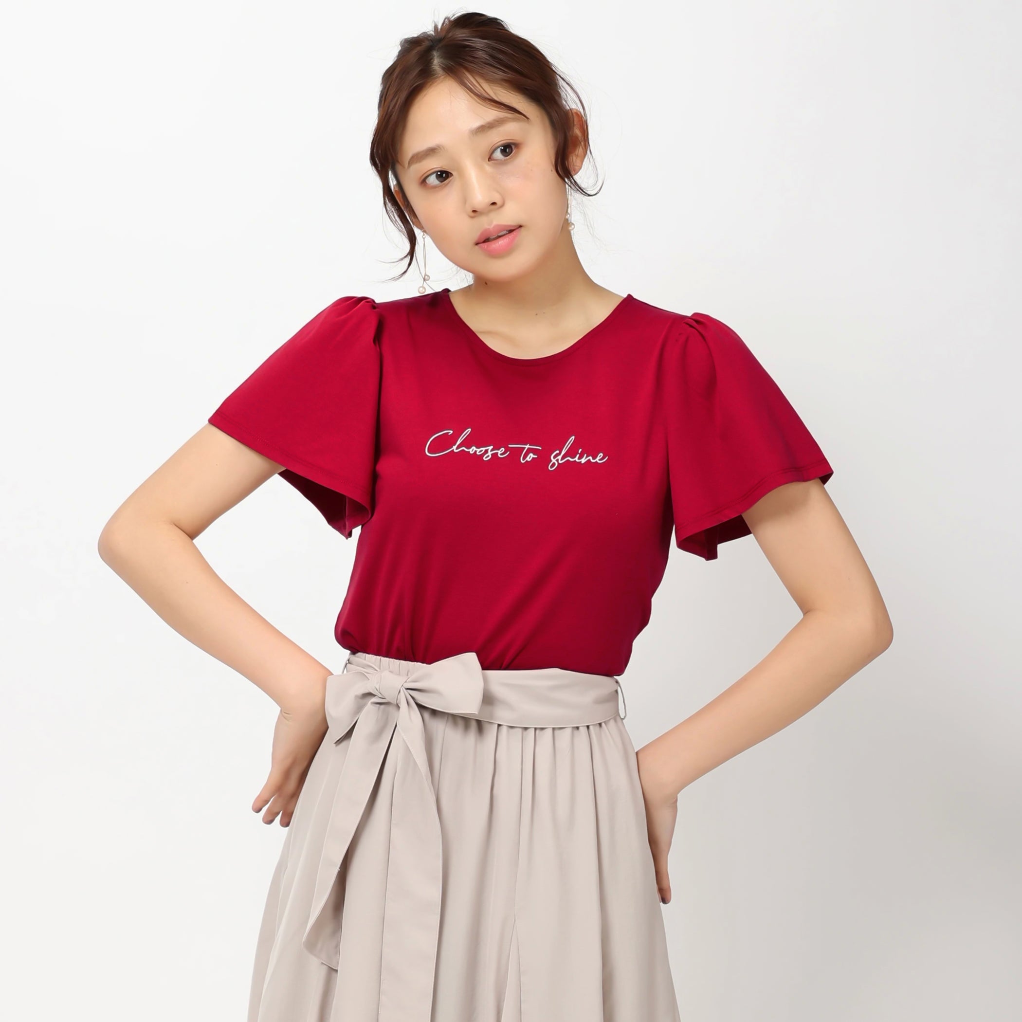 バックリボンメッセージTシャツ/mm328202